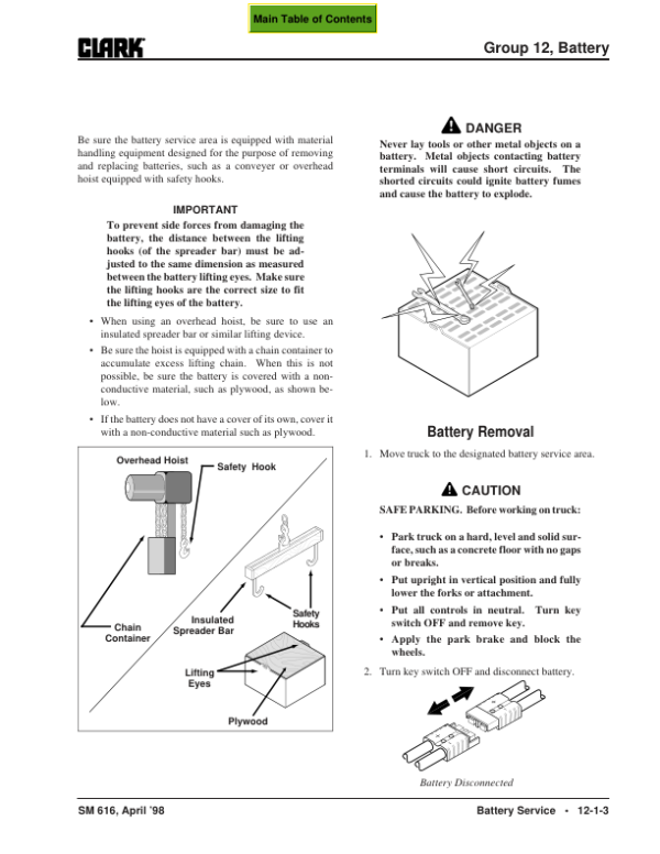 Clark TMG 12, TMG 15, TMG 15S, TMG 17, TMG 18, TMG 20, TMG 25 Forklift Service Repair Manual Workshop Guide