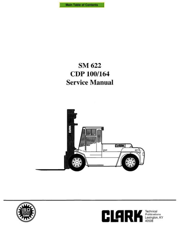 Clark CDP 100-164 Forklift Service Repair Manual Workshop Guide