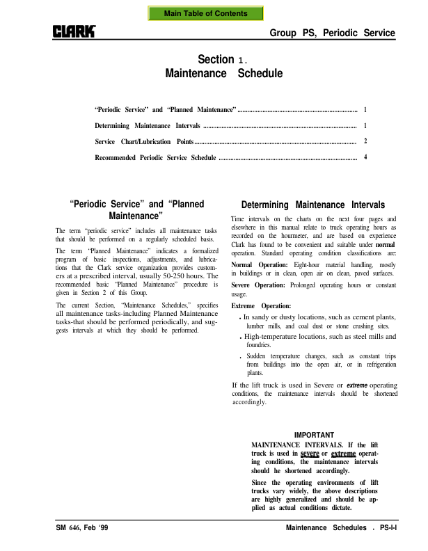 Clark EC90, EC120 Forklift Service Repair Manual Workshop Guide