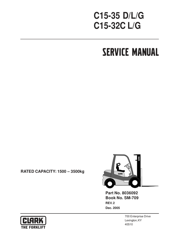 Clark C15G, C18G, C30G, C33G , C35G Forklift Service Repair Manual (4G63 GAS Engine) Workshop Guide
