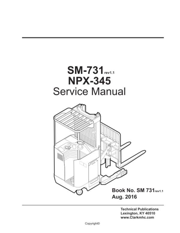 Clark NPX15D, NPX17, NPX20, NPX22 Lift Truck Service Repair Manual Workshop Guide