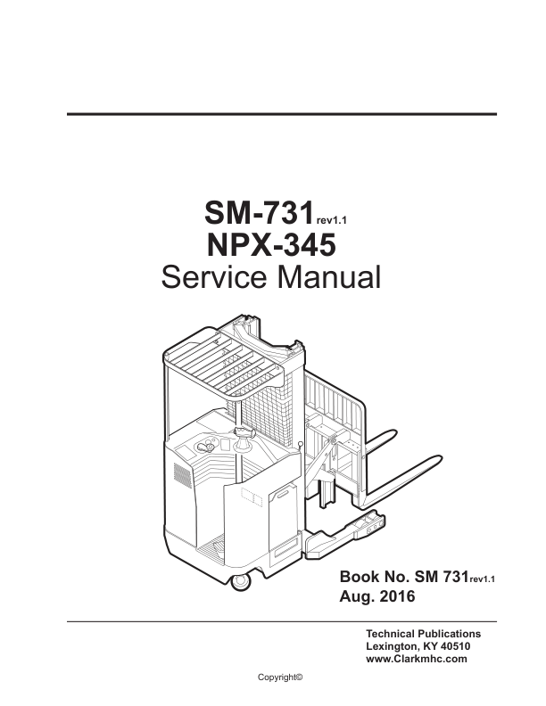 Clark NPX15D, NPX17, NPX20, NPX22 Lift Truck Service Repair Manual Workshop Guide
