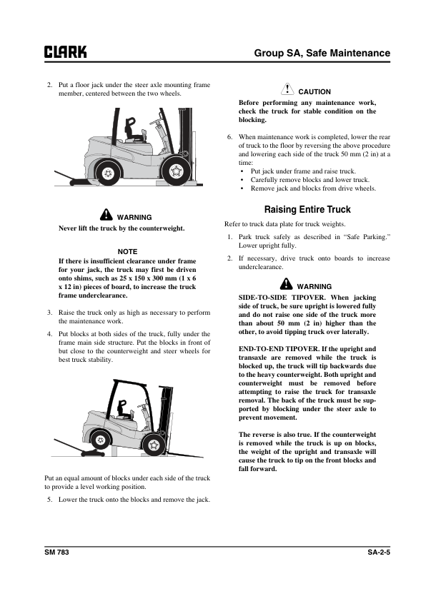 Clark GTS20D, GTS25D, GTS30D, GTS33D Forklift Service Repair Manual (4TNE Engine) Workshop Guide
