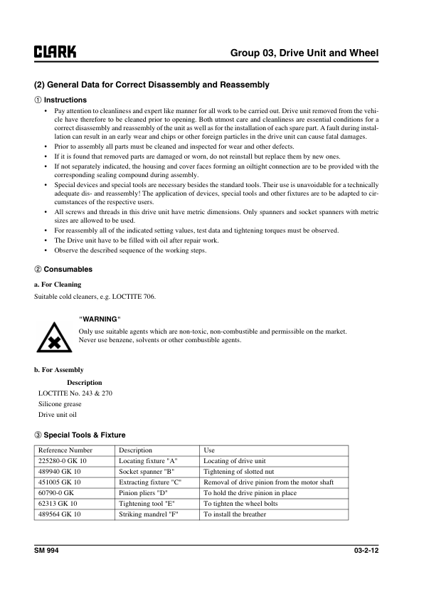 Clark SSX12, SSX16, SSX18 Straddle Stacker Service Repair Manual Workshop Guide