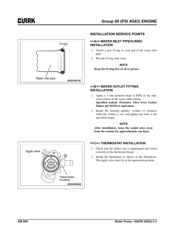 Clark C15SL, C15SCL, C18SL, C18SCL, C20SL, C20SCL Forklift Service Repair Manual (Mitsubishi PSI 4G63 Engine) Workshop Guide