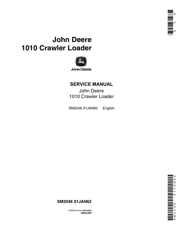 John Deere 1010 Crawler Loader Service Repair Manual (SM2046) Workshop Guide