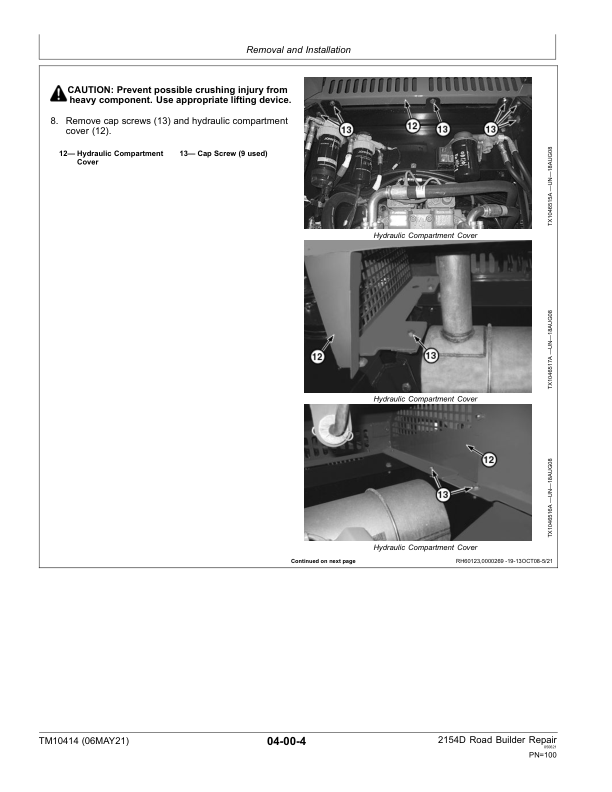John Deere 2954D Road Builder Service Repair Manual (TM10414) Workshop Guide