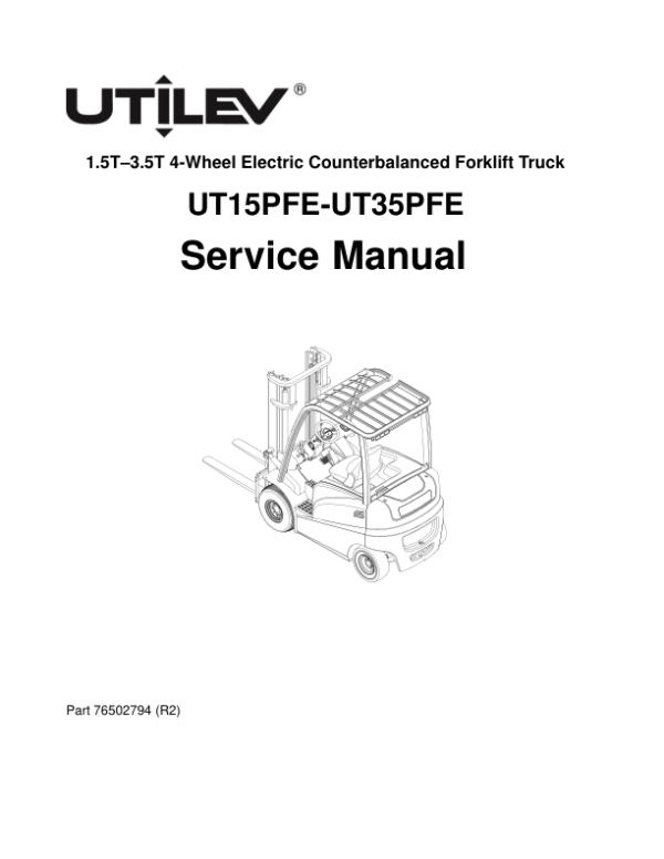 Utilev UT15-25PFE Forklift A379 Series Repair Manual Workshop Guide