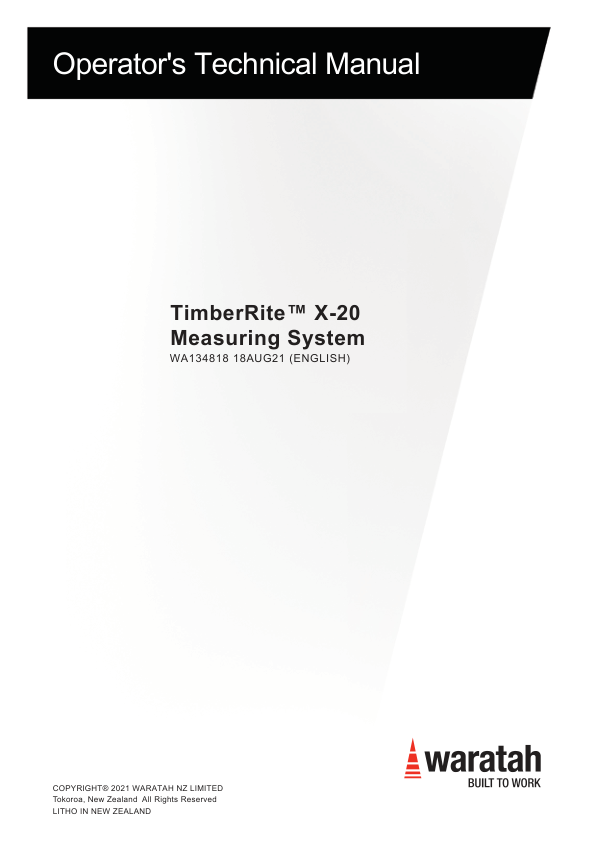 John Deere TIMBERRITE X-20 Felling Heads Operator’s Manuals (WA134818) Workshop Guide