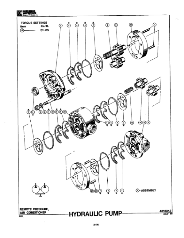 Koehring Waterous 440 Knuckleboom Loader (SN 32001- ) Parts Catalog Manual Workshop Guide