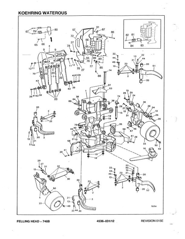 Koehring 746B Standard Felling Heads (SN 1305-1327 & 0012-0508) Parts Catalog Manual – WC701391400 Workshop Guide