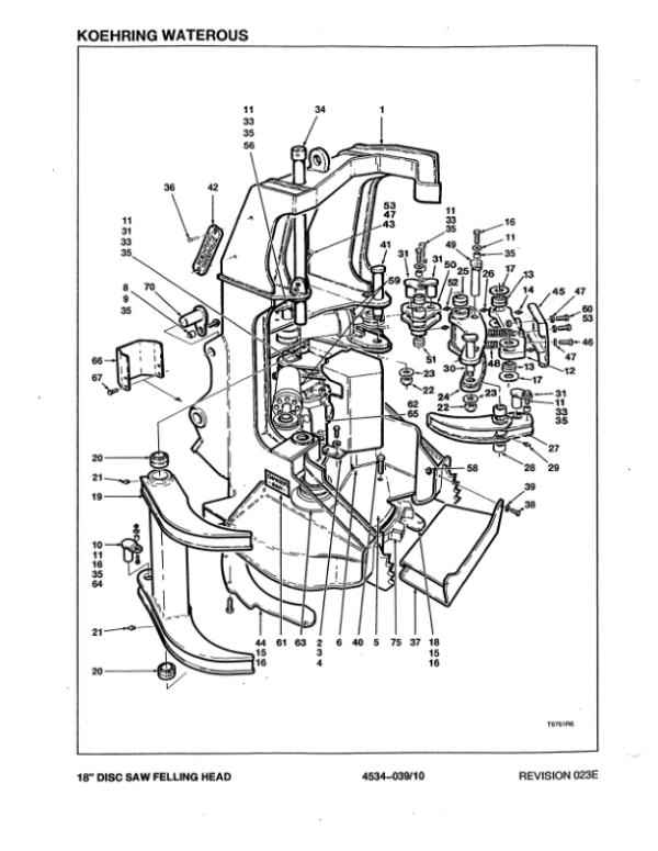 Koehring 18 Inch, 20 Inch (Hydro-Ax 611B) Felling Heads (SN 68280-970775 & 64150-970775) Parts Catalog Manual Workshop Guide