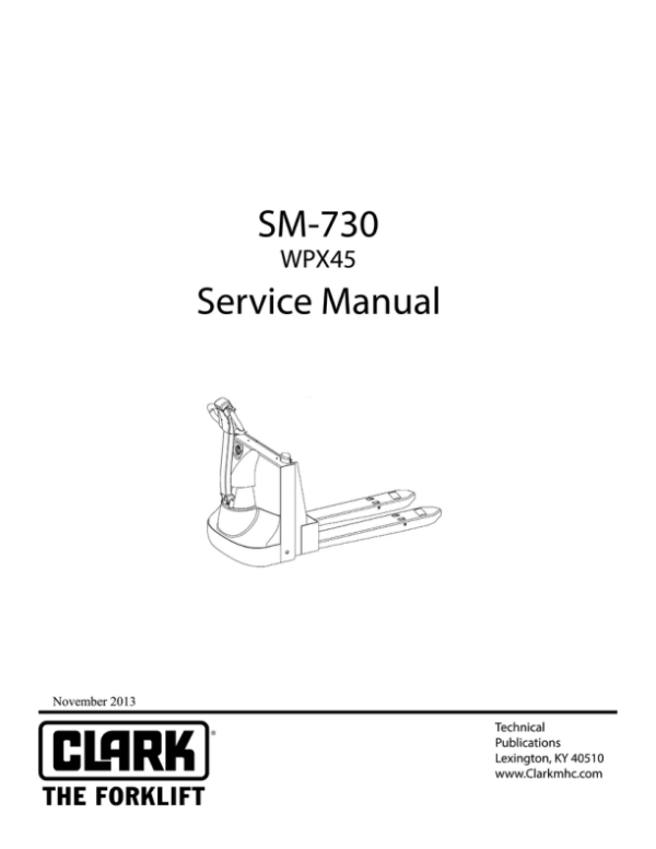 Clark WPX45 Pallet Jack Service Repair Manual Workshop Guide