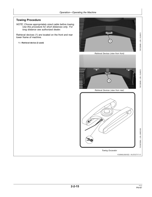 John Deere E240LC, E260LC Excavators Operator’s Manuals (WY21780) Workshop Guide