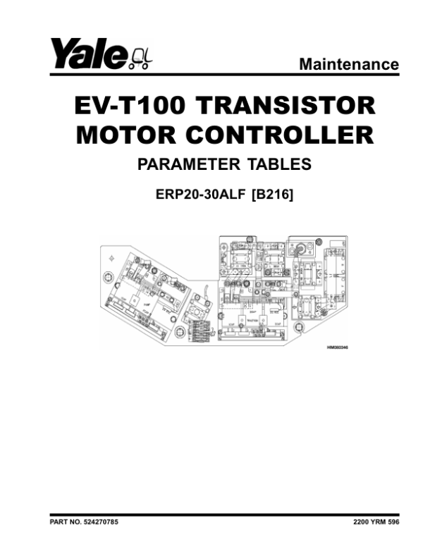 Yale ERP20ALF, ERP25ALF, ERP30ALF Electric Forklift B216 Service Repair Manual Workshop Guide
