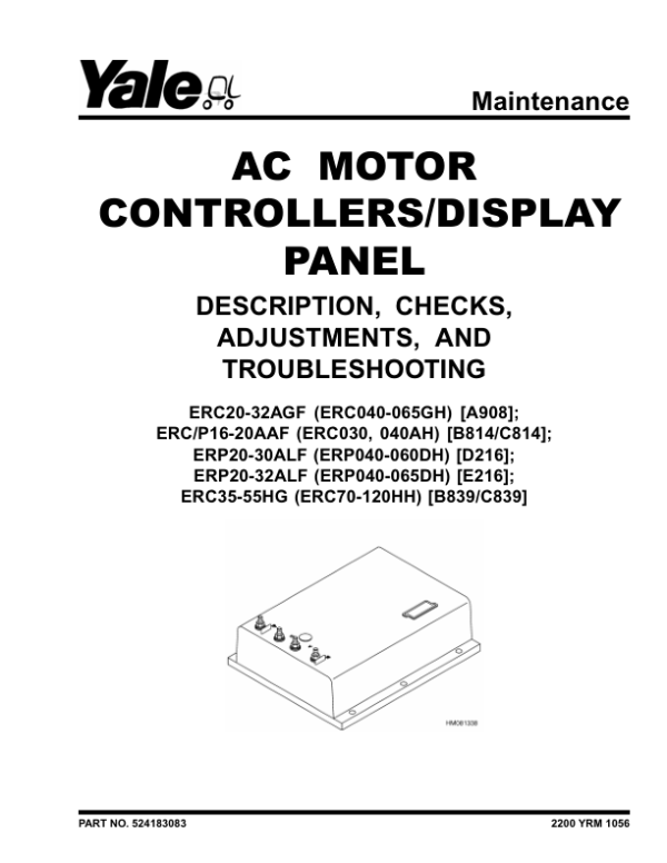 Yale ERP20ALF, ERP25ALF, ERP30ALF Forklift D216 Series Repair Manual Workshop Guide