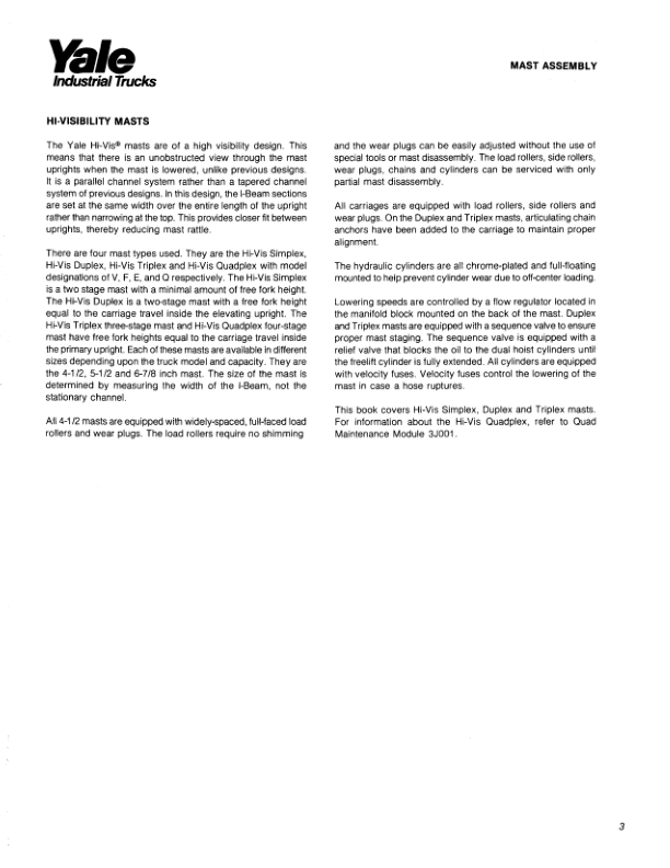 Yale ESC030ZA, ESC035ZA, ESC040ZA, ESC050ZA Forklift Z945 Series Repair Manual Workshop Guide