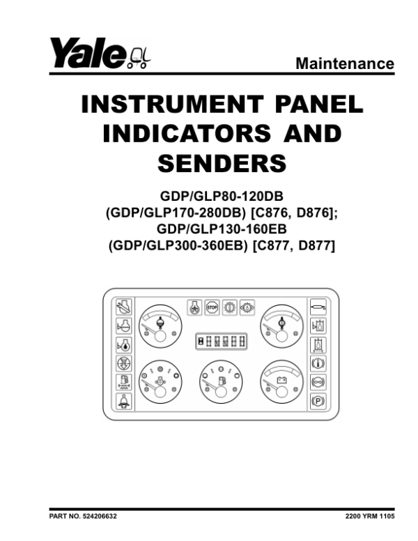 Yale GDP130EB, GDP140EB, GDP160EB Forklift D877 Series Repair Manual Workshop Guide