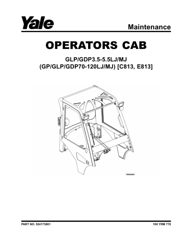 Yale GDP3.5LJ, GDP4.0LJ, GDP4.5MJ, GDP5.0MJ, GDP5.5MJ Forklift C813 Service Repair Manual Workshop Guide