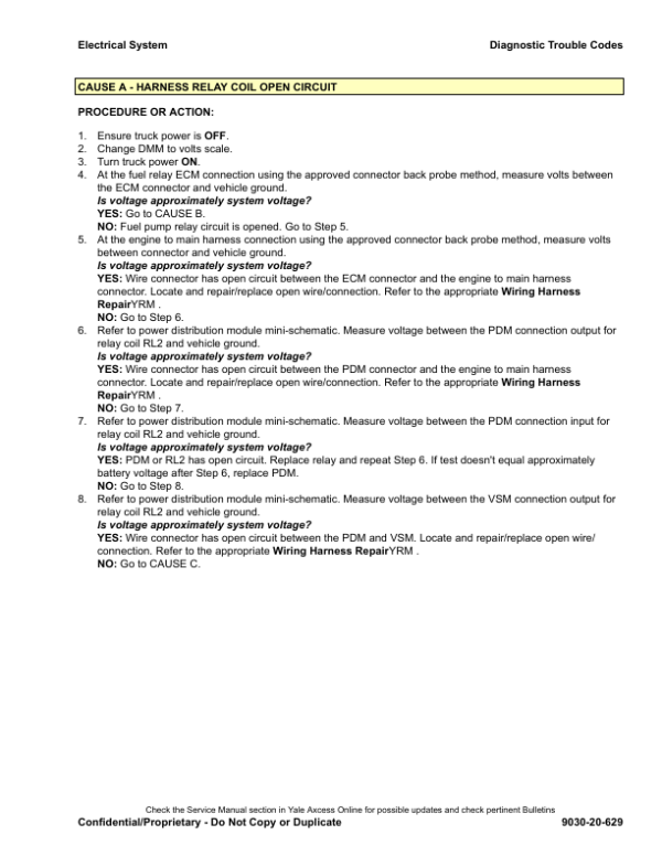 Yale GDP40VX5, GDP40VX6, GDP45VX6, GDP50VX, GDP55VX Forklift F813 Series Repair Manual Workshop Guide