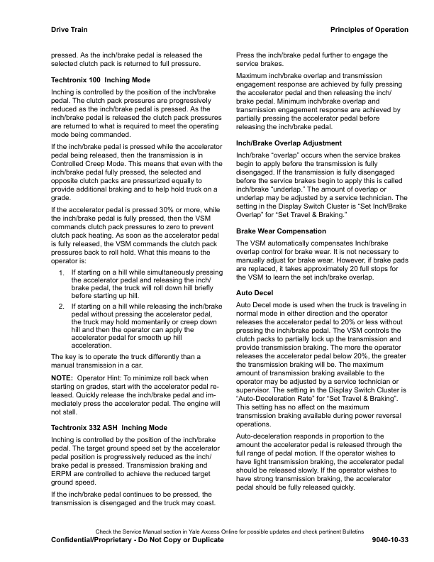 Yale GDP40VX5, GDP40VX6, GDP45VX6, GDP50VX, GDP55VX Forklift J813 Series Repair Manual Workshop Guide