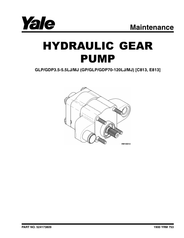 Yale GDP70LJ, GDP80LJ, GDP90LJ, GDP100MJ, GDP100MJ, GDP120MJ Forklift E813 Series Repair Manual Workshop Guide