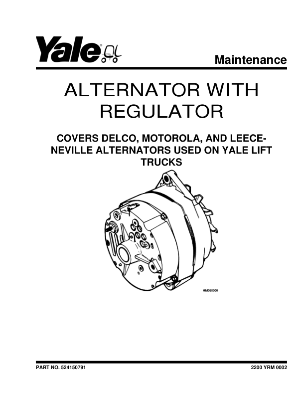 Yale GDP70LJ, GDP80LJ, GDP90LJ, GDP100MJ, GDP110MJ, GDP120MJ Forklift C813 Service Repair Manual Workshop Guide