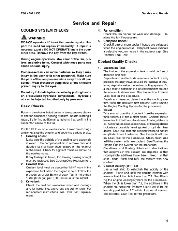 Yale GDP80DC, GDP90DC, GDP100DC, GDP100DCS, GDP120DC Forklift E876 Series Repair Manual Workshop Guide