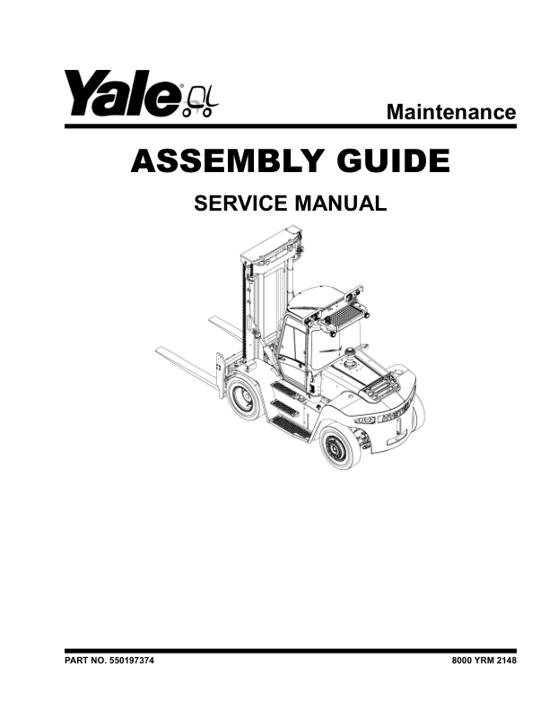 Yale GDP80DC, GDP90DC, GDP100DC, GDP100DCS, GDP120DC Forklift H876 Series Repair Manual Workshop Guide