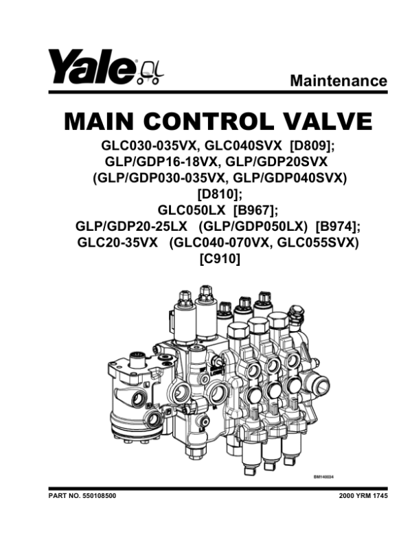Yale GLC040VX, GLC050VX, GLC055SVX, GLC60VX, GLC070VX Forklift C910 Series Repair Manual Workshop Guide