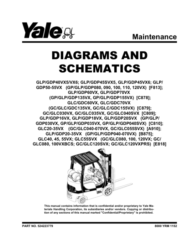 Yale GLC20VX, GLC25VX, GLC30VX, GLC35VX Forklift A910 Service Repair Manual Workshop Guide