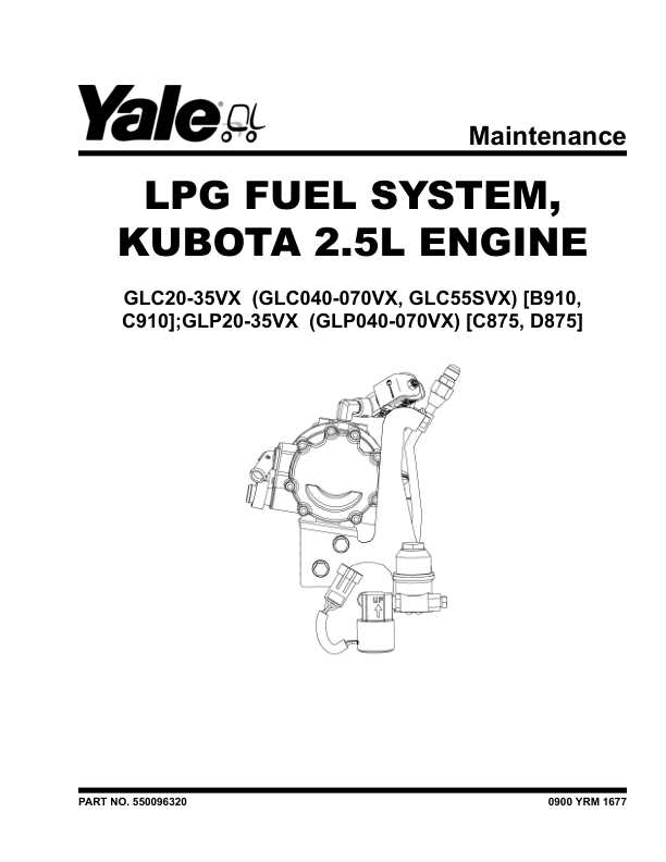 Yale GLC20VX, GLC25VX,GLC30VX, GLC35VX Forklift C910 Series Repair Manual Workshop Guide