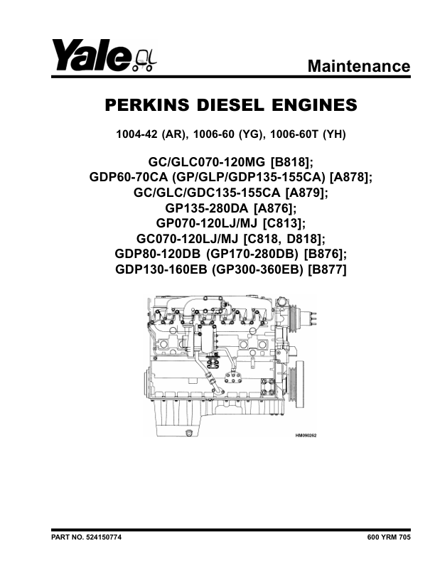 Yale GP170DB, GP190DB, GP210DB Forklift B877 Service Repair Manual Workshop Guide