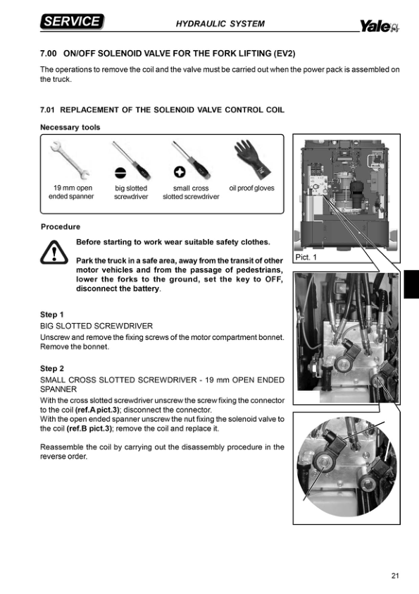 Yale MC10, MC12, MC15 Order Picker B860 Service Repair Manual Workshop Guide
