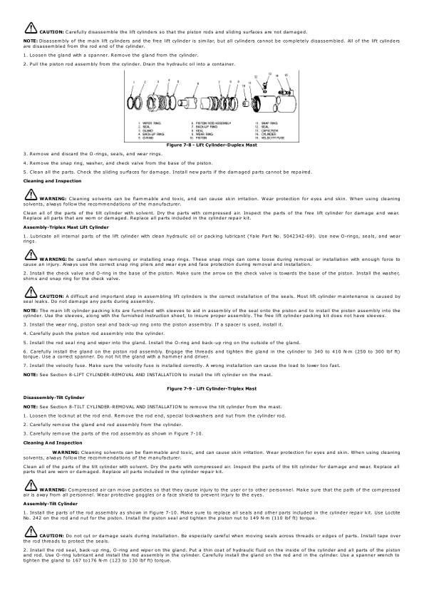 Yale MLW020LC, MLW025LC, MLW030LC, MLW040LC Stacker B819 Service Repair Manual Workshop Guide