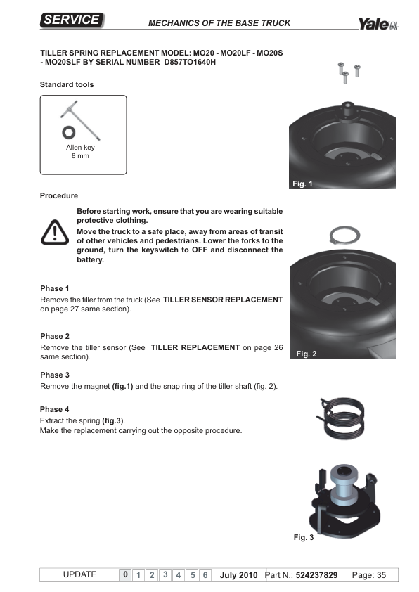 Yale MO20, MO20S Order Picker D857 Series Repair Manual Workshop Guide