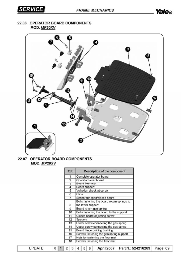 Yale MO20F Electric Pallet Stacker A943 Service Repair Manual Workshop Guide