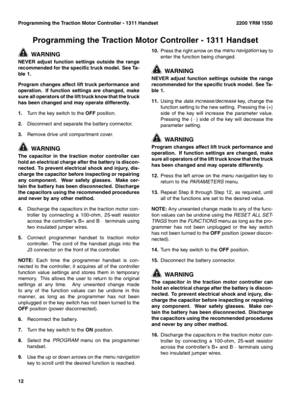Yale MP20AP Pallet Truck A485 Service Repair Manual Workshop Guide