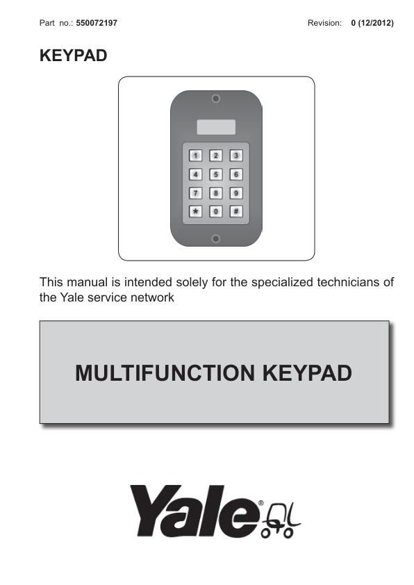 Yale MP20X FBW Pallet Truck D483 Series Repair Manual Workshop Guide