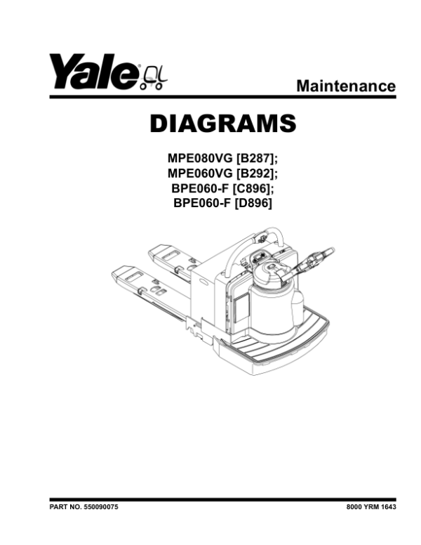 Yale MPE060-F Rider Pallet Truck C896 Series Repair Manual Workshop Guide