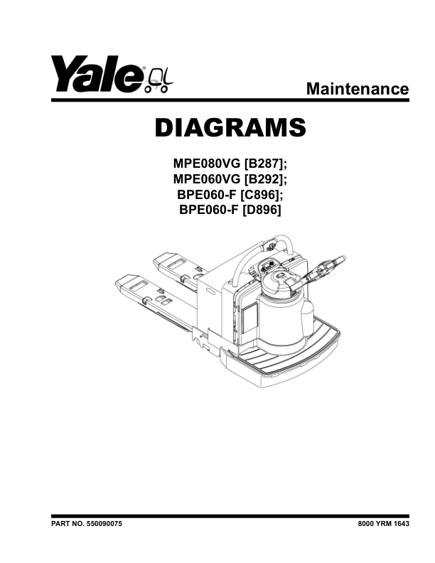 Yale MPE060-F Rider Pallet Truck C896 Series Repair Manual Workshop Guide