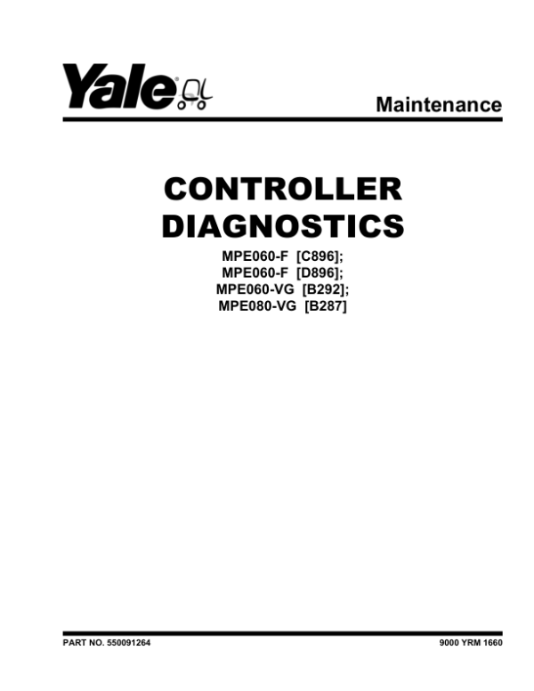 Yale MPE060-F Rider Pallet Truck C896 Series Repair Manual Workshop Guide