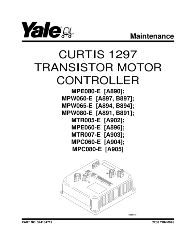 Yale MPE080E Pallet A890 Service Repair Manual Workshop Guide