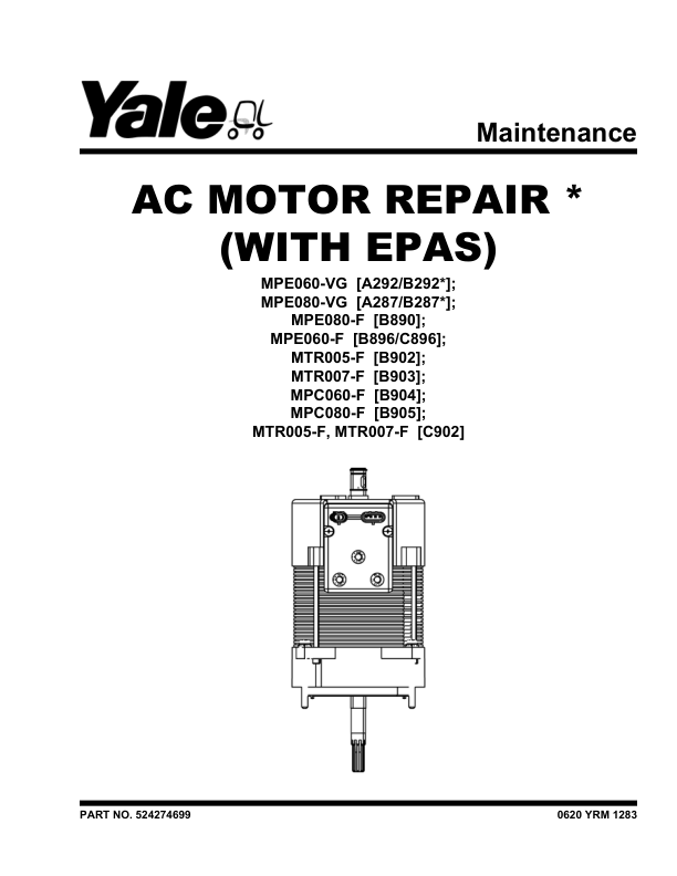 Yale MPE080F Pallet Truck B890 Service Repair Manual Workshop Guide