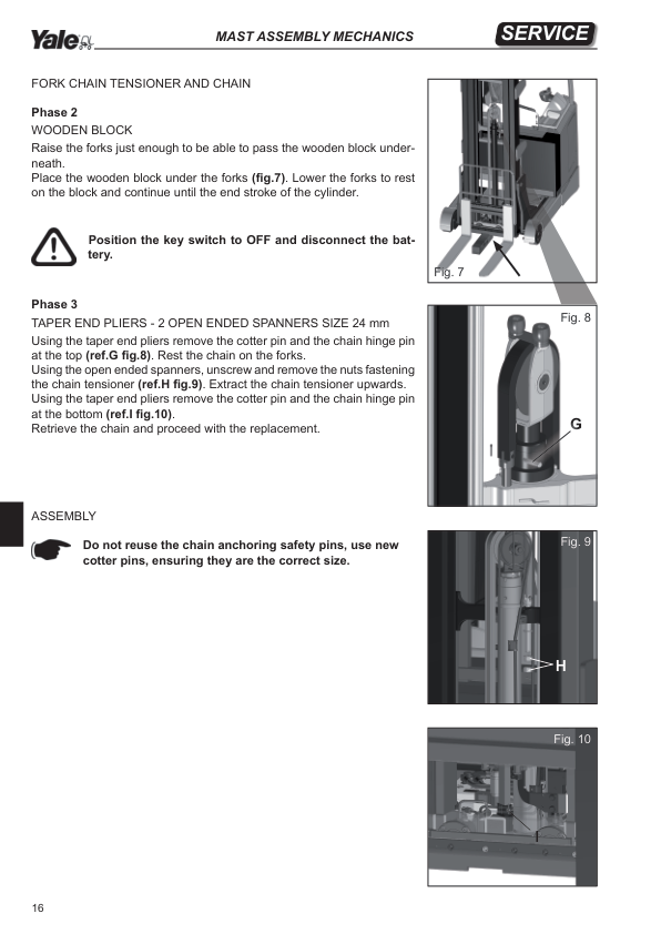 Yale MR14, MR16, MR16HD, MR16N, MR20, MR20HD, MR25 Reach Truck D489 Series Repair Manual Workshop Guide