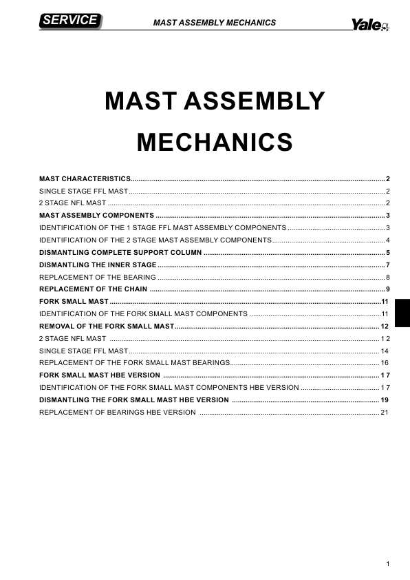 Yale MS10E, MS12E, MS24HBE Stacker C845 Service Repair Manual Workshop Guide