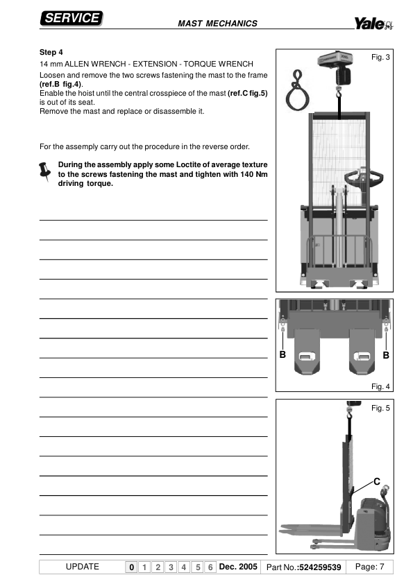 Yale MS10E Stacker B845 Service Repair Manual Workshop Guide