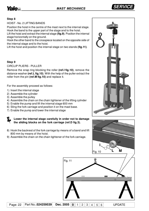 Yale MS10E Stacker B845 Service Repair Manual Workshop Guide