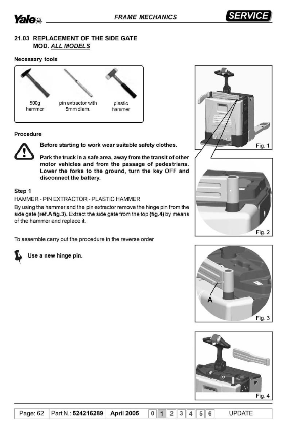 Yale MS12X, MS15X Reach Truck C847 Service Repair Manual Workshop Guide