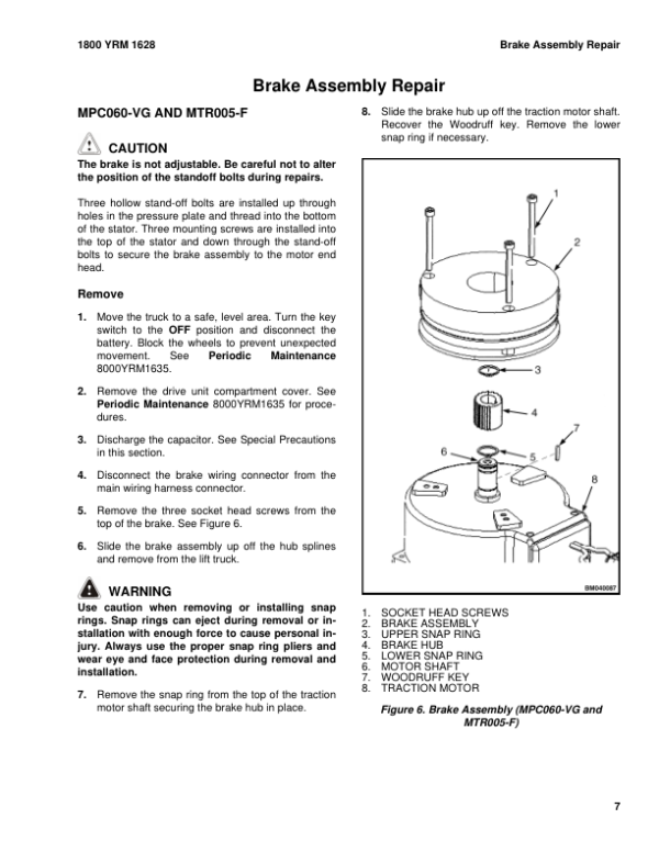Yale MTR007F Tow Tractor C903 Series Repair Manual Workshop Guide